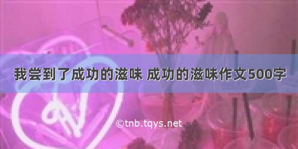 我尝到了成功的滋味 成功的滋味作文500字